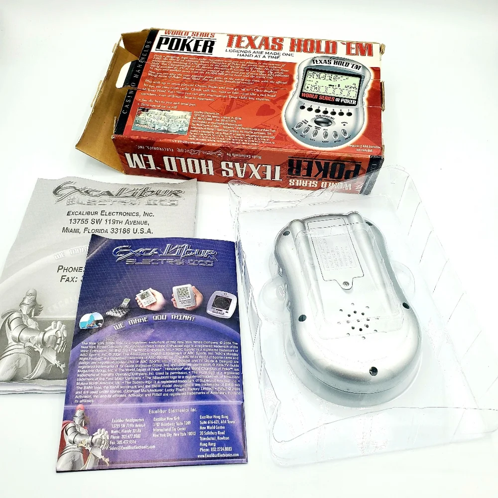 2004 Excalibur World Series Poker Texas Hold Em Handheld Electronic Game New NIB